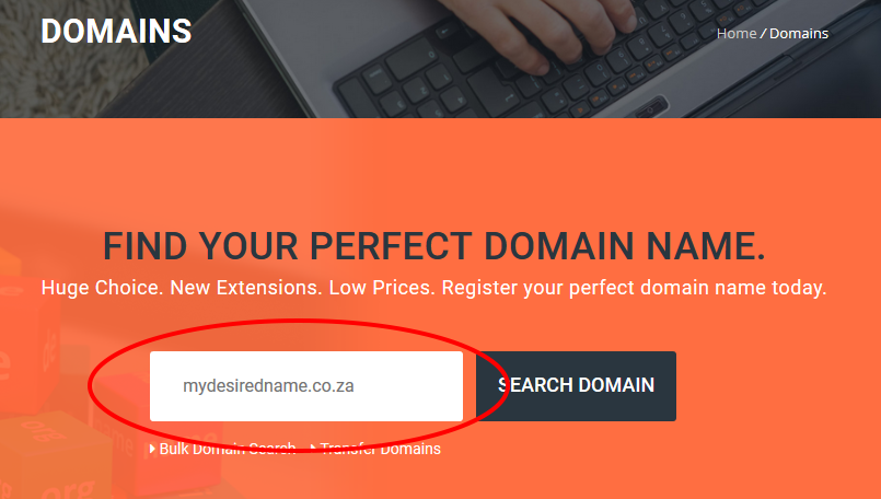 Domain Registration Step 1